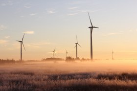 windmills during dawn